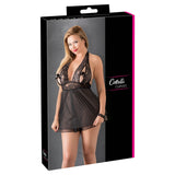 Cottelli Plus Size Halter Neck Babydoll Black - Eroticon Ltd