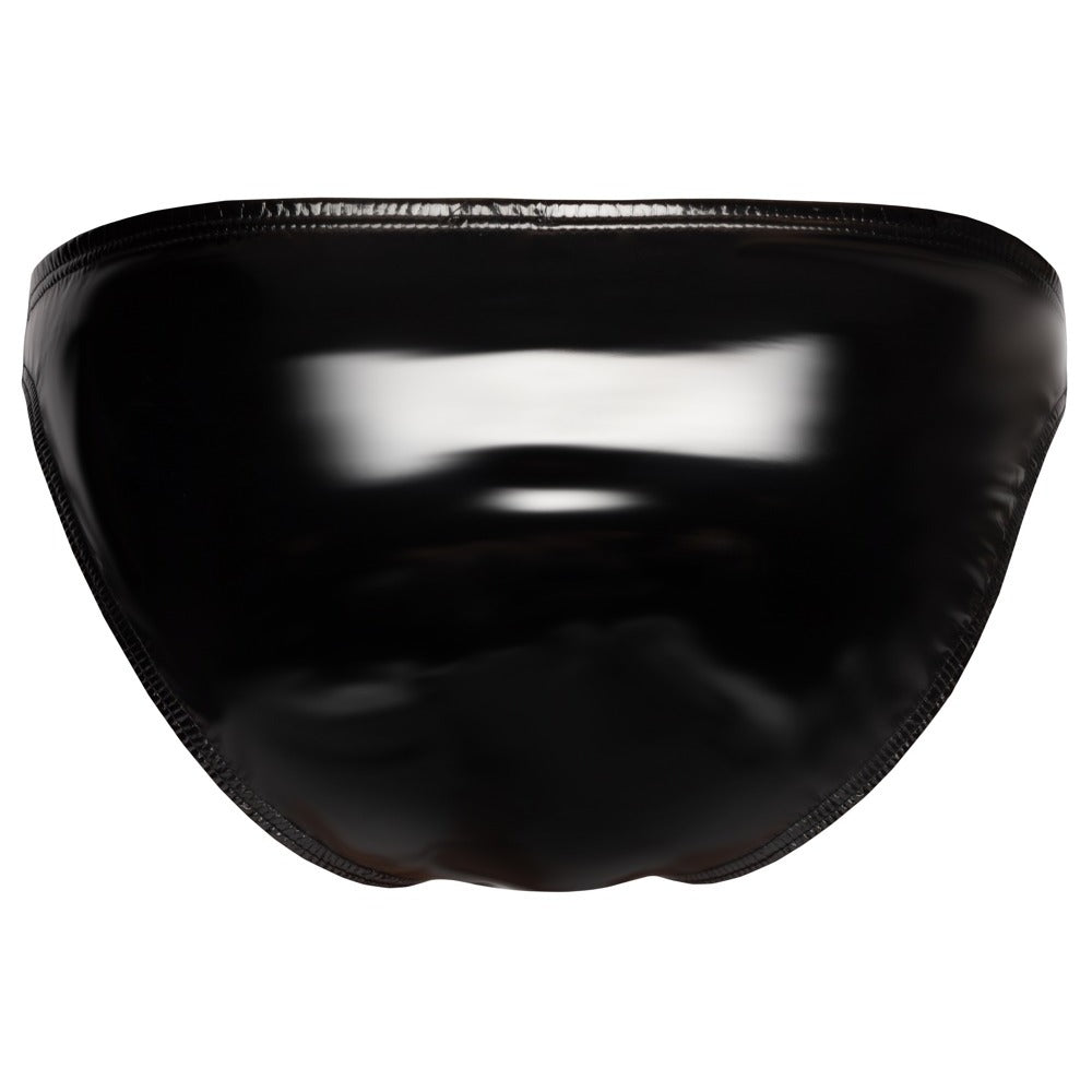Black Level Vinyl Briefs With Zip Black - Eroticon Ltd