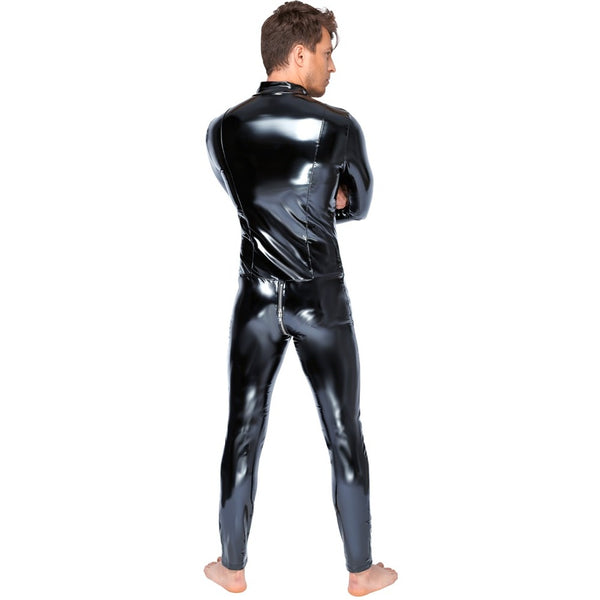 Black Level Vinyl Jumpsuit With Zip Black - Eroticon Ltd