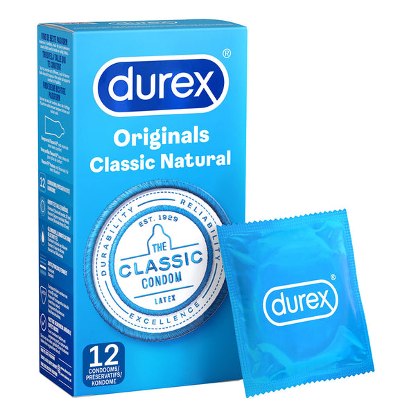 Durex Originals Classic Natural Condoms 12 Pack - Eroticon Ltd