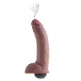 King Cock 9 Inch Squirting Cock With Balls Brown - Eroticon Ltd