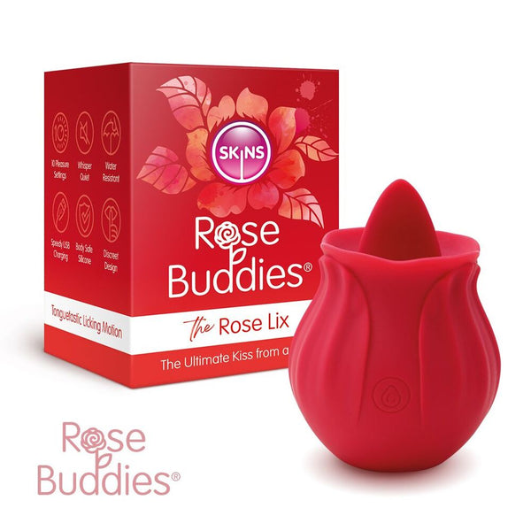 Skins Rose Buddies The Rose Flix Clitoral Massager Red - Eroticon Ltd