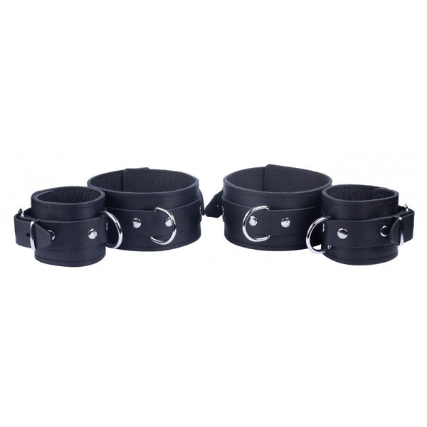The Red Arm To Forearm Leather Shackles - Eroticon Ltd