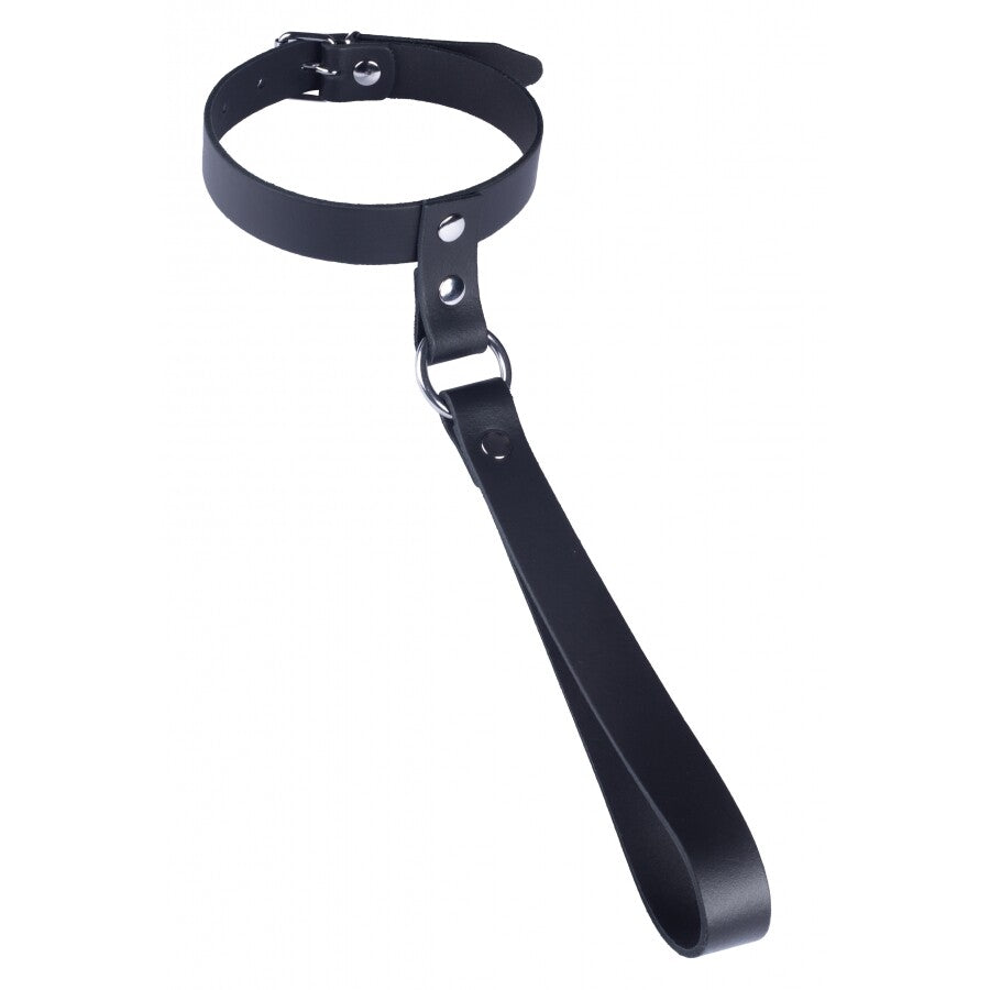 The Red Leather Collar with Short Leash - Eroticon Ltd