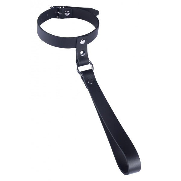 The Red Leather Collar with Short Leash - Eroticon Ltd