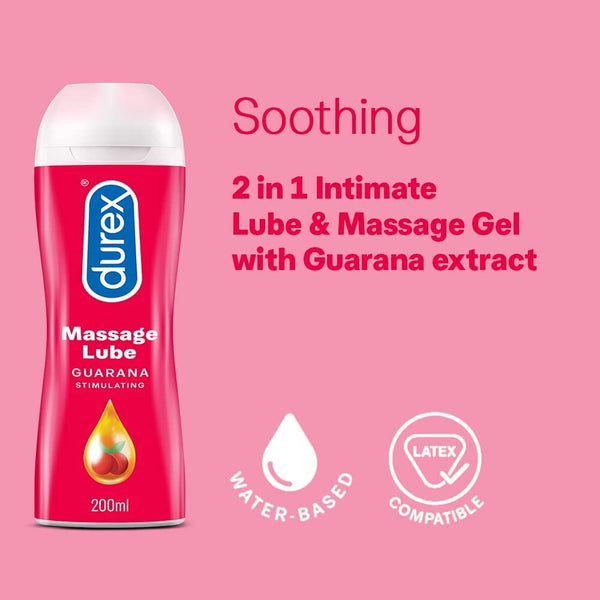 Durex Massage Lube Guarana Stimulating 200ml - Eroticon Ltd