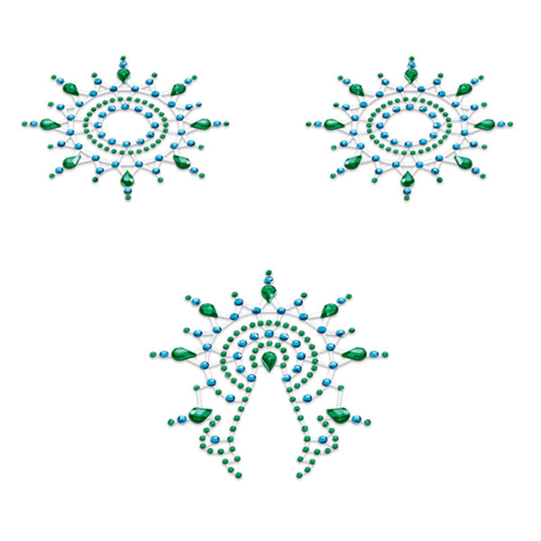 Petits Joujoux Gloria Nipple And Vagina Pasties Green - Eroticon Ltd