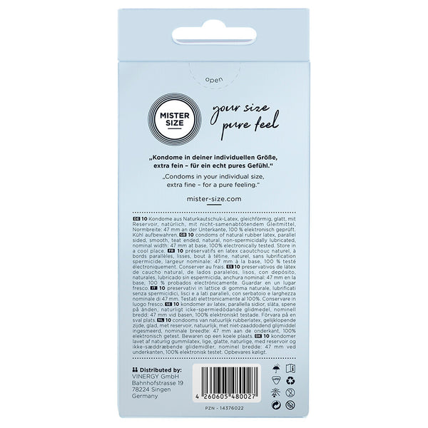 Mister Size 47mm Your Size Pure Feel Condoms 10 Pack - Eroticon Ltd