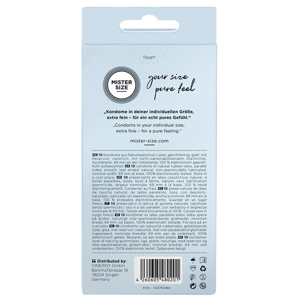 Mister Size 69mm Your Size Pure Feel Condoms 10 Pack - Eroticon Ltd