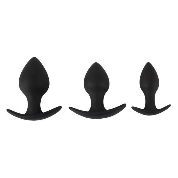 Black Velvet Silicone Three Piece Anal Training Set - Eroticon Ltd