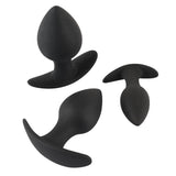 Black Velvet Silicone Three Piece Anal Training Set - Eroticon Ltd