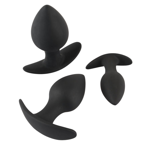 Black Velvet Silicone Three Piece Anal Training Set - Eroticon Ltd