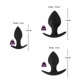 Black Velvet Silicone Three Piece Anal Training Set - Eroticon Ltd