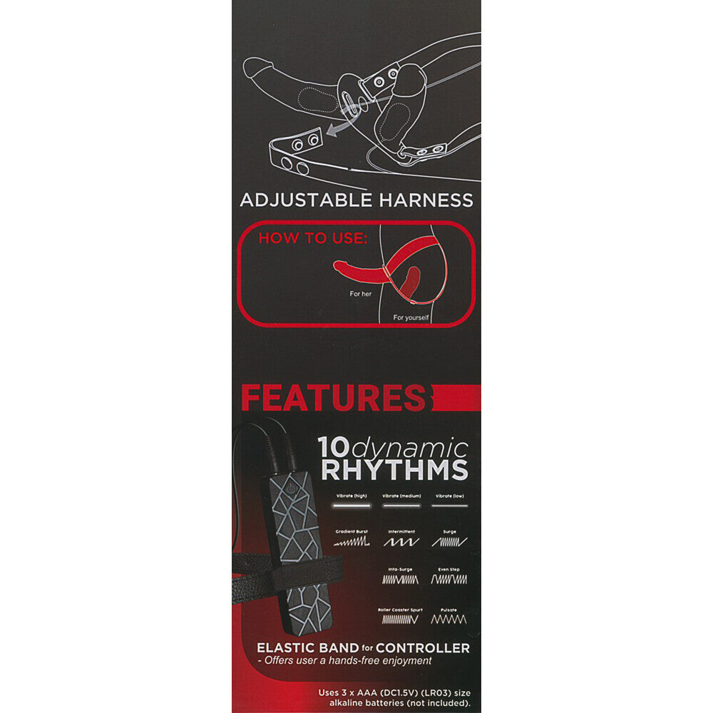 Double Thruster Vibrating Double Ended Dildo With Harness - Eroticon Ltd