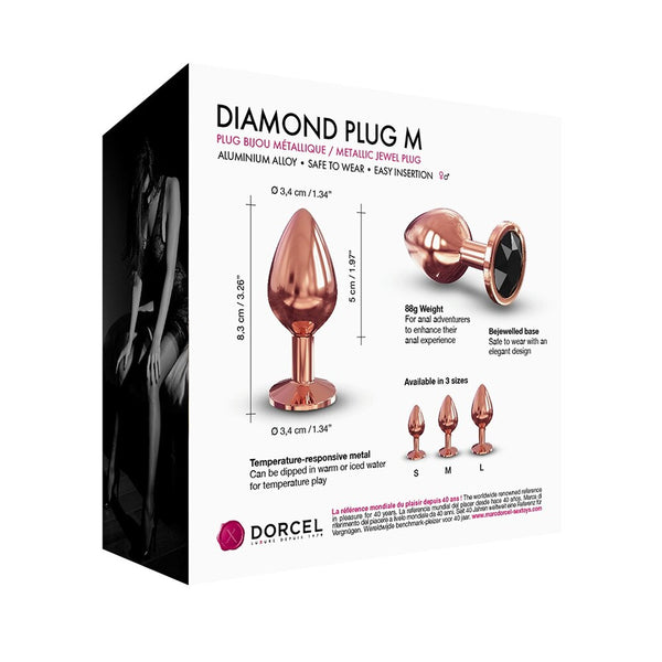 Dorcel Diamond Butt Plug Rose Gold Medium - Eroticon Ltd