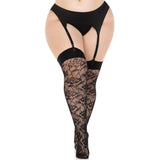 Leg Avenue Wild Rose Net Thigh Highs UK 14 to 18 - Eroticon Ltd