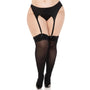 Leg Avenue Lace Top Opaque Thigh Highs UK 14 to 18 - Eroticon Ltd
