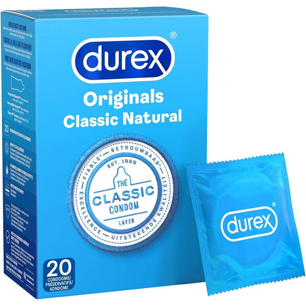 Durex Originals Classic Natural Condoms 20 Pack - Eroticon Ltd