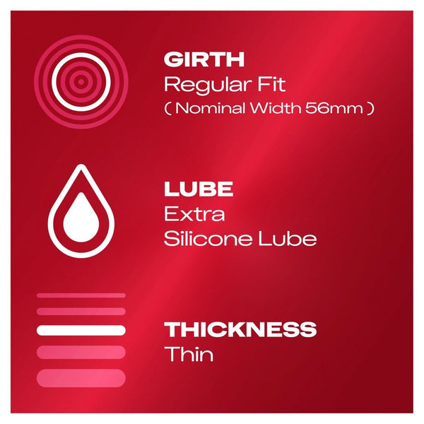 Durex Thin Feel Regular Fit Condoms 12 Pack - Eroticon Ltd