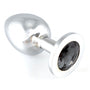 Heavy Metal Butt Plug With Black Crystal - Eroticon Ltd