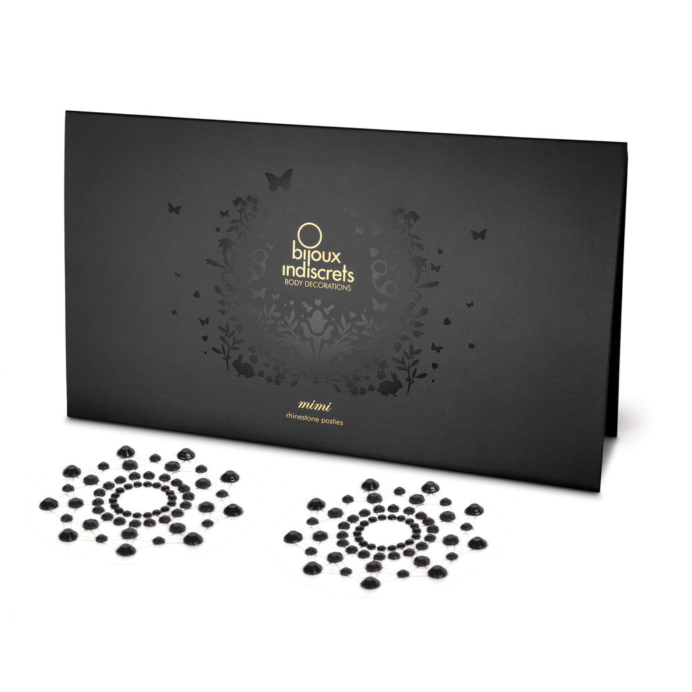 Bijoux Indiscrets Mimi Rhinestone Pasties Black - Eroticon Ltd