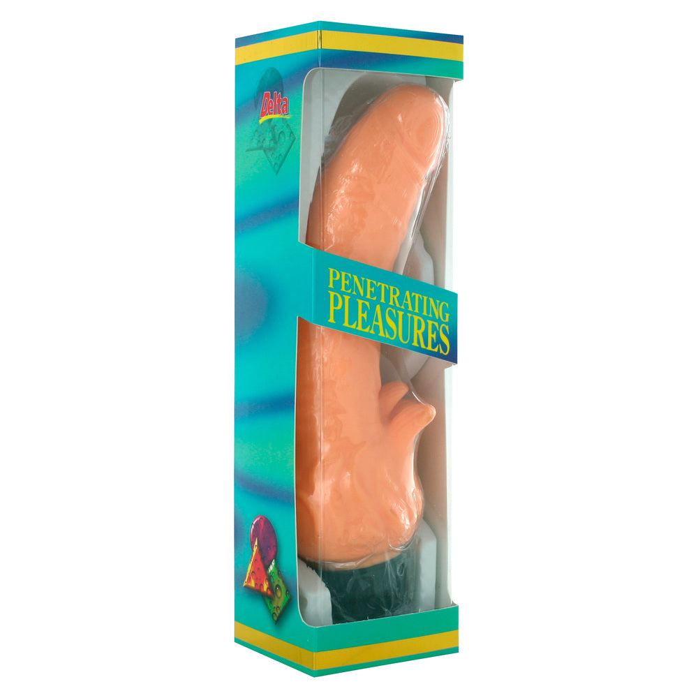 Vinyl Vibrator With Clitoral Stimulator - Eroticon Ltd