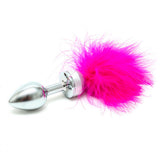 Small Butt Plug With Pink Feathers - Eroticon Ltd