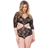 Leg Avenue Cut Out Floral Lace Teddy UK 16 to 18 - Eroticon Ltd