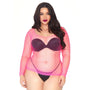 Leg Avenue Net Long Sleeved Shirt Plus Size UK 18 to 22 - Eroticon Ltd