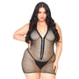 Leg Avenue Fishnet Zip Up Dress Plus Size UK 18 to 22 - Eroticon Ltd