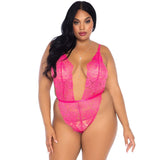 Leg Avenue Floral Lace Teddy and Robe Set - Eroticon Ltd