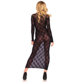 Leg Avenue Long Sleeved Long Dress UK 8 to 14 - Eroticon Ltd