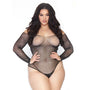 Leg Avenue Crystalized Long Sleeve Body Plus Size UK 18 to 22 - Eroticon Ltd