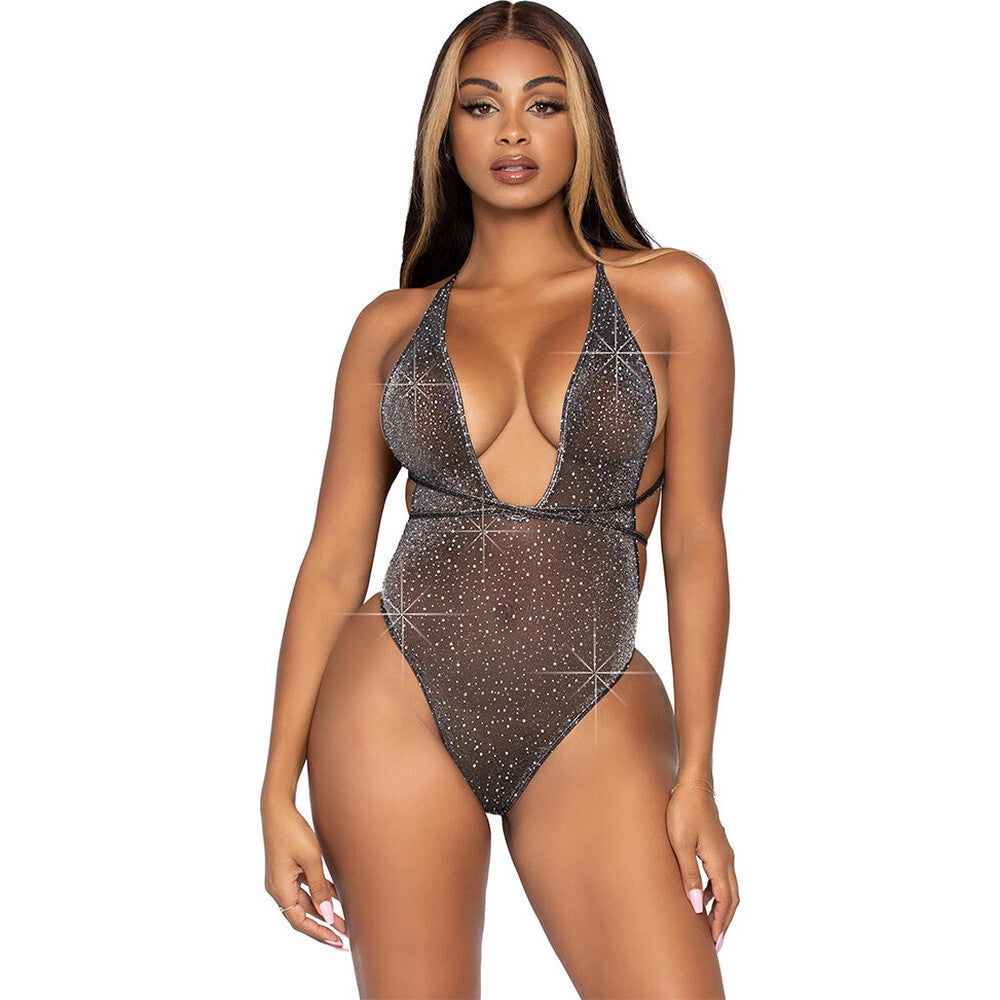 Leg Avenue Lurex and Rhinestone Teddy UK 8 to 14 - Eroticon Ltd