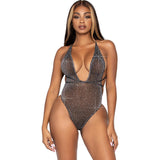 Leg Avenue Lurex and Rhinestone Teddy UK 8 to 14 - Eroticon Ltd