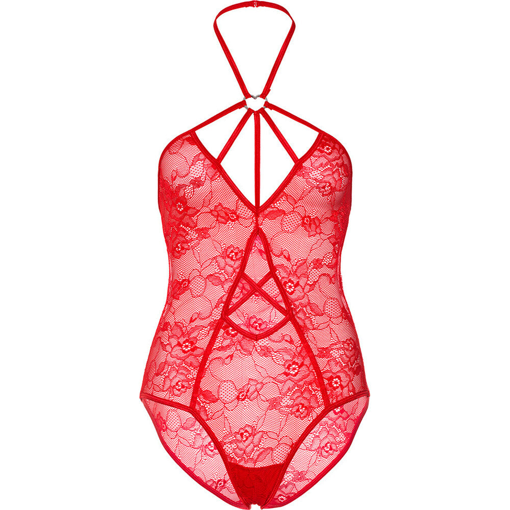 Leg Avenue Teddy with Keyhole Red - Eroticon Ltd