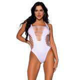 Leg Avenue Racer Back Thong Body White UK 6 to 12 - Eroticon Ltd