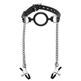 Mutiny Silicone O Ring Gag Plus Nipple Clamps - Eroticon Ltd