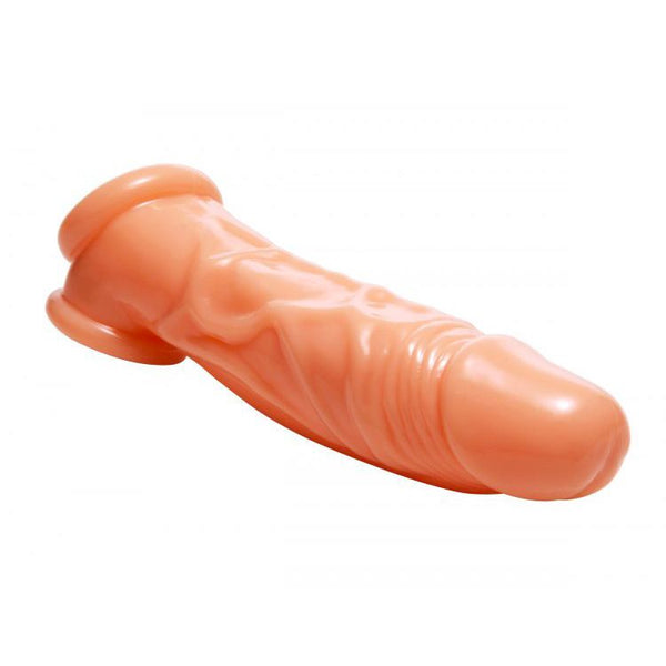 Realistic Flesh Penis Enhancer and Ball Stretcher 8 Inches - Eroticon Ltd