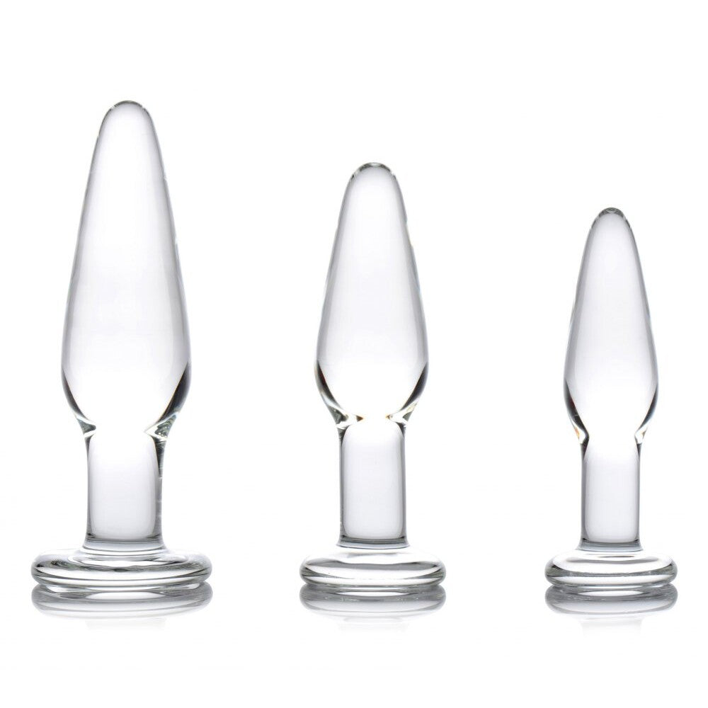 Dosha 3 Piece Glass Anal Plug Kit - Eroticon Ltd