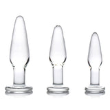 Dosha 3 Piece Glass Anal Plug Kit - Eroticon Ltd