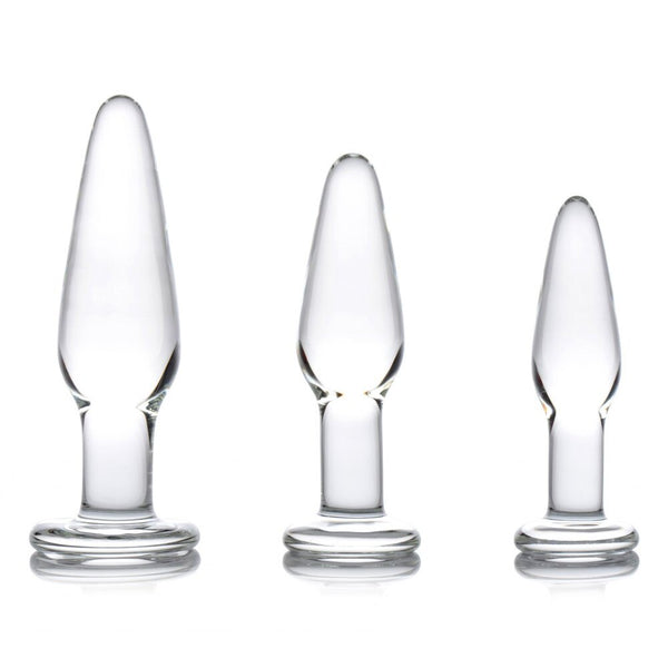 Dosha 3 Piece Glass Anal Plug Kit - Eroticon Ltd