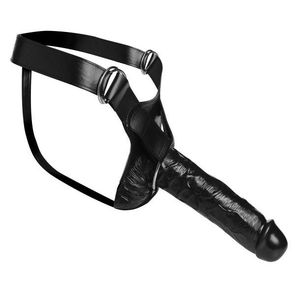 Master Series Infiltrator Hollow Strap On Black 10 Inch Dildo - Eroticon Ltd