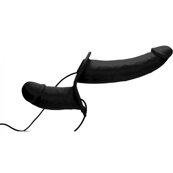 Power Pegger Silicone Vibrating Double Dildo With Harness - Eroticon Ltd