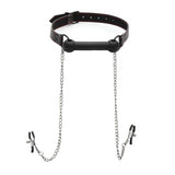 Silicone Bit Gag with Nipple Clamps - Eroticon Ltd