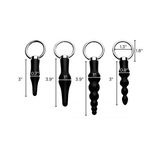 Master Series 4 Piece Silicone Anal Ringed Rimmer Set - Eroticon Ltd