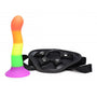 Proud Rainbow Silicone Dildo with Harness - Eroticon Ltd