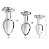 Pink Gem Glass Anal Plug Set - Eroticon Ltd