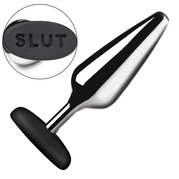 Master Series Butt Slut Metal and Silicone Butt Plug - Eroticon Ltd