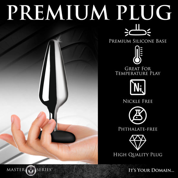Master Series Butt Slut Metal and Silicone Butt Plug - Eroticon Ltd